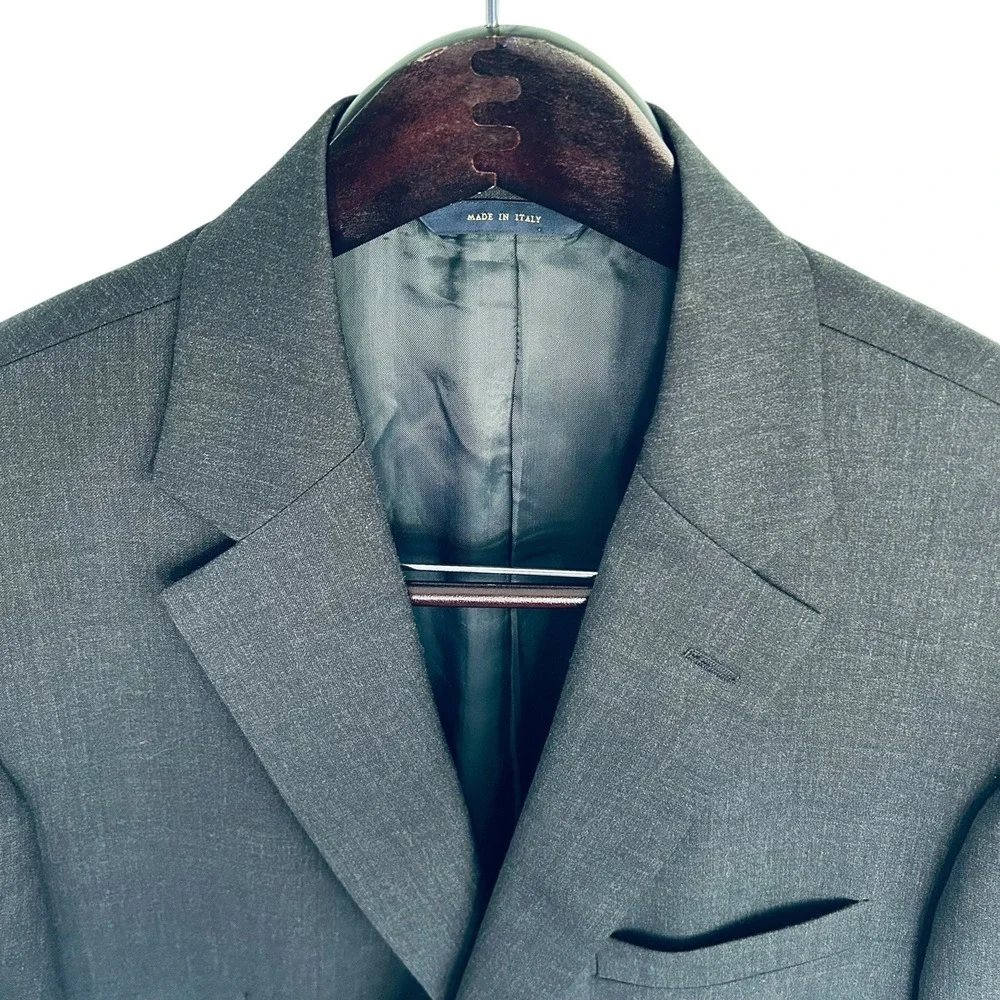 Brooks Brothers 1818 Madison Charcoal Blazer 42L Italy Trabaldo Togna Wool